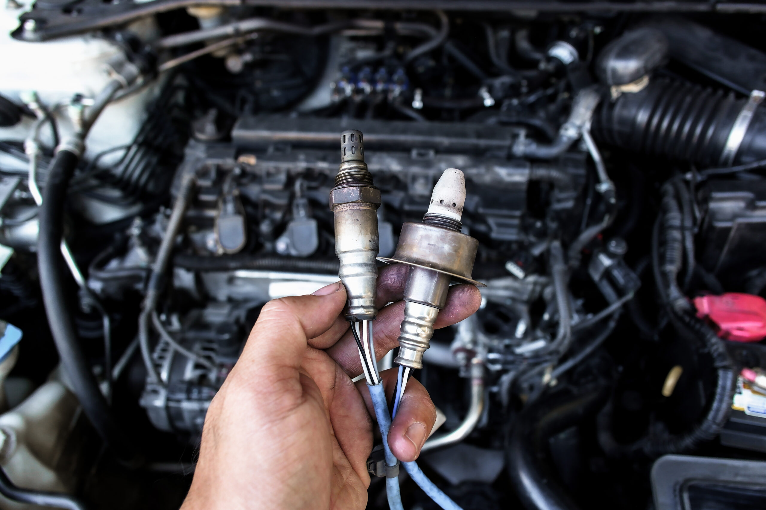 Oxygen sensor or O2 sensor of car engine , Automotive parts conc Oxygen sensor or o2 sensor of car engine , automotive parts conc